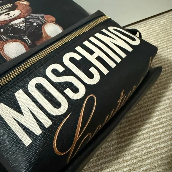 New Moschino Teddy Bear Backpack black medium